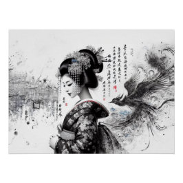 La geisha en encre noire ポスター
