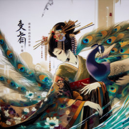 La geisha et le paon tシャツ