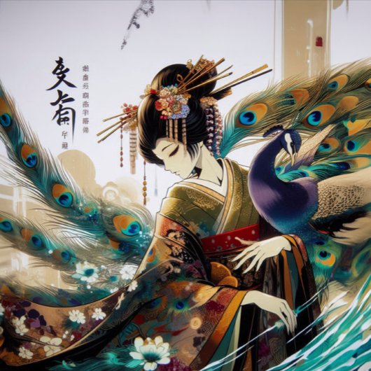 La geisha et le paon tシャツ