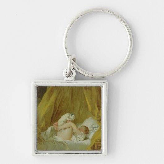 「La Gimblette」、犬を持つ女の子、c.1770 (カリフォルニアの油 キーホルダー (正面)