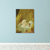 "La Gimblette", Girl with a Dog, c.1770 (caの油) キャンバスプリント (インサイチュ (ウッドフロア))