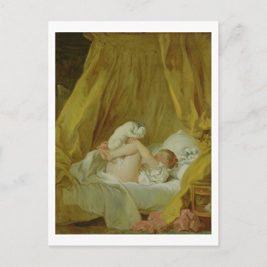 "La Gimblette", Girl with a Dog, c.1770 (caの油) ポストカード (正面)