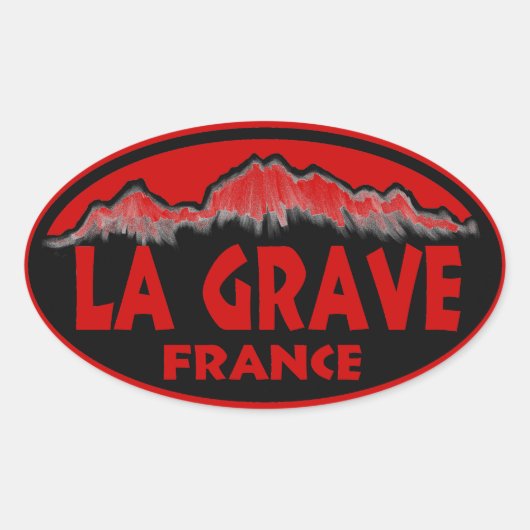 La Grave France赤い楕円形のシール 楕円形シール (正面)