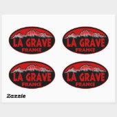 La Grave France赤い楕円形のシール 楕円形シール (シート)