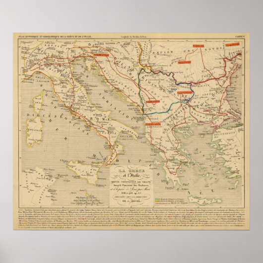 La Grece et l'Italie, 306 a 410, ap JC ポスター (正面)