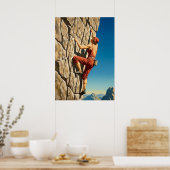 LA GRIMPEUSE DE ROCHE （岩のクライマー） ポスター (キッチン)