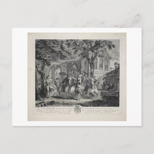 La guinguette,ダンス,振り付け,ヴィンテージ ポストカード (正面)