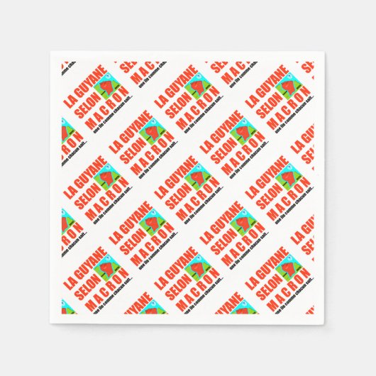 La Guyane selon Macron est une île スタンダードカクテルナプキン (正面)