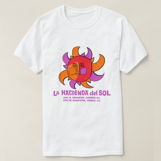 La Hacienda del Sol Mexican Restaurant，シカゴ Tシャツ (デザイン正面)