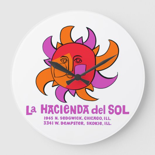 La Hacienda del Sol Restaurant,シカゴ&スコキー ラージ壁時計 (正面)