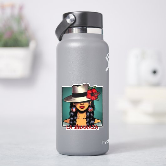 La Jíbaraza 10 – Puerto Rican Jíbara Art Boricua  シール (HydroFlask)