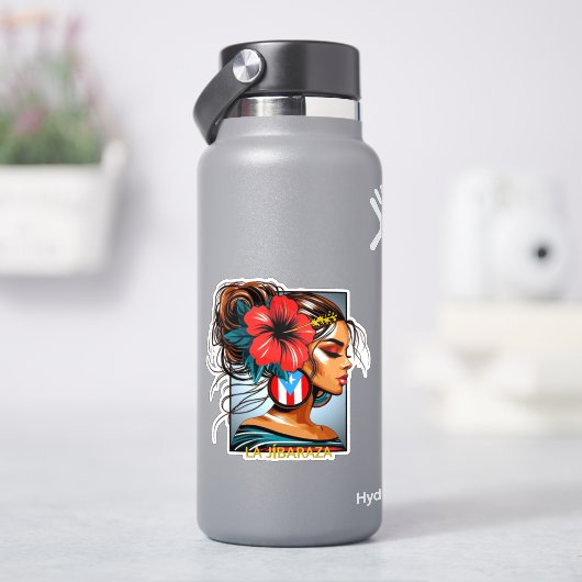 La Jíbaraza 11 – Puerto Rican Jíbara Art Boricua  シール (HydroFlask)