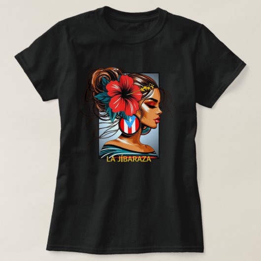 La Jibaraza 11 – Puerto Rican Jíbara • Boricua Tシャツ (デザイン正面)