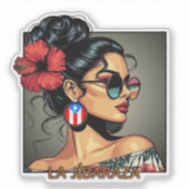 La Jíbaraza 12 – Puerto Rican Jíbara Art Boricua  シール (正面)