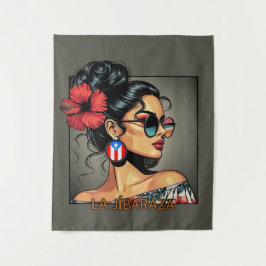 La Jíbaraza 12 – Puerto Rican Jíbara Art • Boricua タペストリー