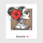 La Jíbaraza 13 – Puerto Rican Jíbara Art Boricua  シール (シート)