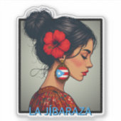 La Jíbaraza 14 – Puerto Rican Jíbara Art Boricua  シール (正面)