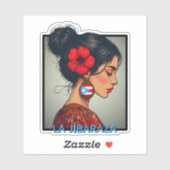 La Jíbaraza 14 – Puerto Rican Jíbara Art Boricua  シール (シート)