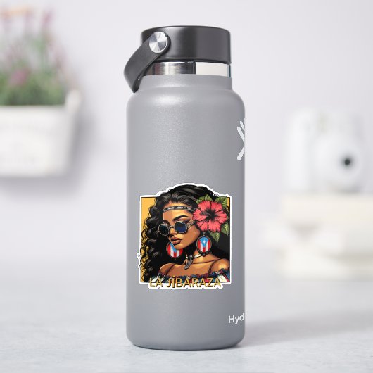 La Jíbaraza 1 – Puerto Rican Jíbara Art • Boricua  シール (HydroFlask)