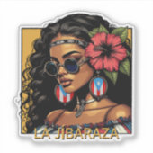 La Jíbaraza 1 – Puerto Rican Jíbara Art • Boricua  シール (正面)