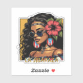 La Jíbaraza 1 – Puerto Rican Jíbara Art • Boricua  シール (シート)