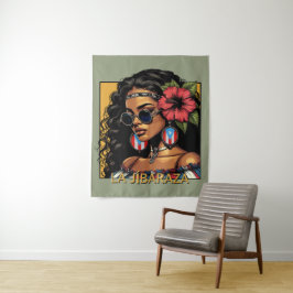 La Jíbaraza 1 – Puerto Rican Jíbara Art • Boricua  タペストリー
