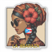 La Jíbaraza 2 – Puerto Rican Jíbara Art • Boricua  シール (正面)