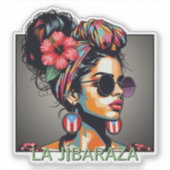 La Jíbaraza 3 – Puerto Rican Jíbara Art • Boricua  シール (正面)