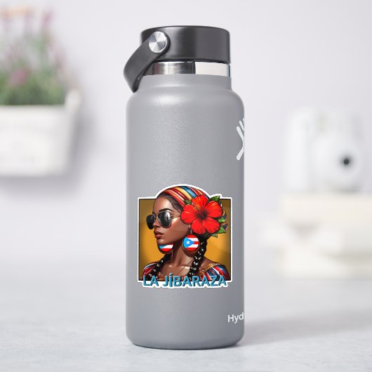 La Jíbaraza 4 – Puerto Rican Jíbara Art • Boricua  シール (HydroFlask)