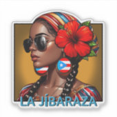La Jíbaraza 4 – Puerto Rican Jíbara Art • Boricua  シール (正面)