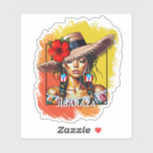 La Jíbaraza 5 – Puerto Rican Jíbara Art • Boricua  シール (シート)