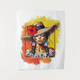 La Jíbaraza 5 – Puerto Rican Jíbara Art • Boricua タペストリー