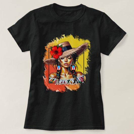 La Jibaraza 5 – Puerto Rican Jíbara • Boricua Tシャツ (デザイン正面)