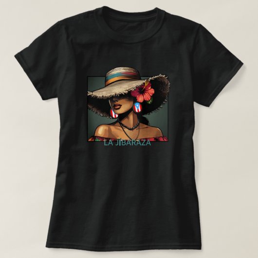 La Jibaraza 8 – Puerto Rican Jíbara • Boricua Tシャツ (デザイン正面)