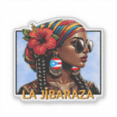 La Jíbaraza 9 – Puerto Rican Jíbara Art • Boricua  シール (正面)