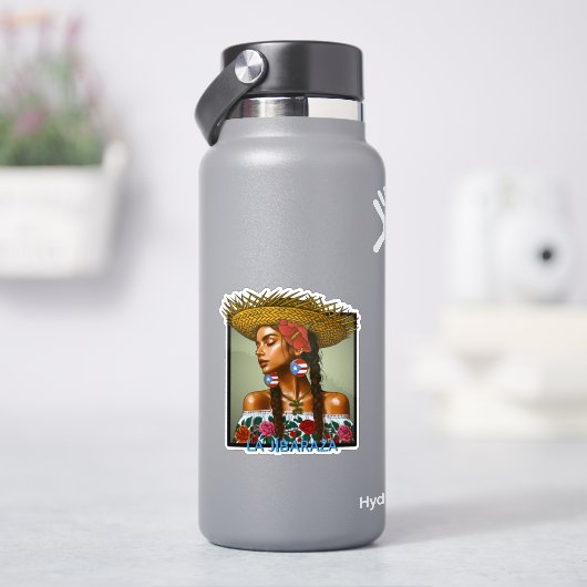 La Jíbaraza – Puerto Rican Jíbara Art • Boricua  シール (HydroFlask)