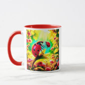 La jolie coccinelle et son adorable bébé マグカップ (左)