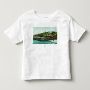 La Jollaのコテージそしてビーチの空中写真 トドラーTシャツ