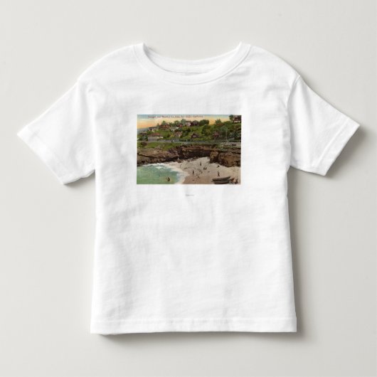 La Jollaのコテージそしてビーチ トドラーTシャツ (正面)