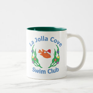 La Jollaの入江の水泳クラブサンタのマグ ツートーンマグカップ
