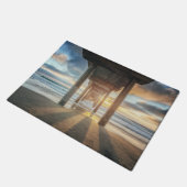 La Jollaの日没|サンディエゴのScrippsの桟橋 ドアマット (アングル)