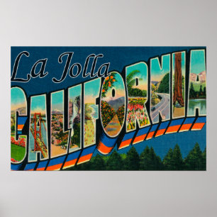 La Jolla、カリフォルニア-大きい手紙場面 ポスター