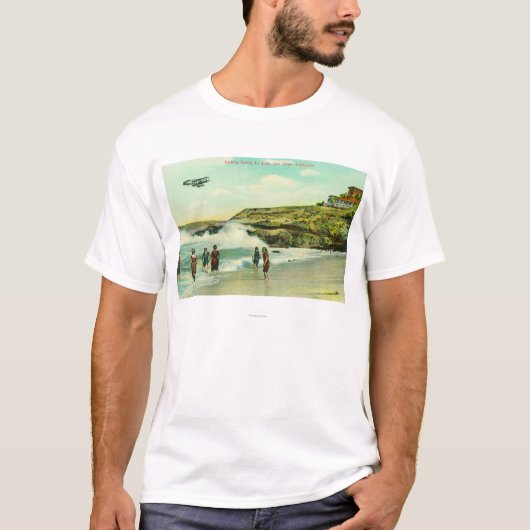 La Jolla BeachSanディエゴ、カリフォルニアの場面を浸すこと Tシャツ (正面)