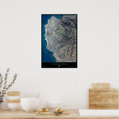 La Jolla, California衛星ポスタープリント地図 ポスター (キッチン)