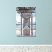 La Jolla、Scripps Pier キャンバスプリント (インサイチュ (ウッドフロア))