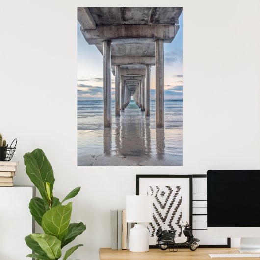 La Jolla、Scripps Pier ポスター (ホームオフィス)