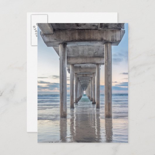 La Jolla、Scripps Pier ポストカード (正面/裏面)