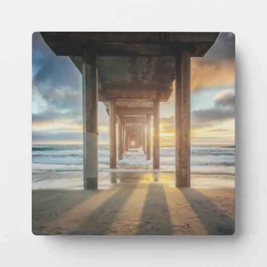 La Jolla、Scripps'S Pier At Sunset |サンディエゴ フォトプラーク (正面)
