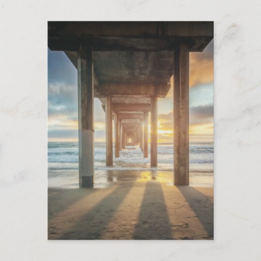 La Jolla、Scripps'S Pier At Sunset |サンディエゴ ポストカード (正面)