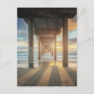 La Jolla、Scripps'S Pier At Sunset サンディエゴ ポストカード